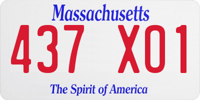 MA license plate 437XO1