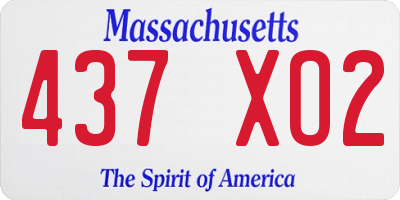 MA license plate 437XO2
