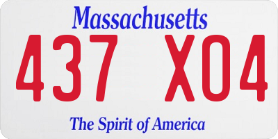 MA license plate 437XO4