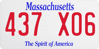 MA license plate 437XO6