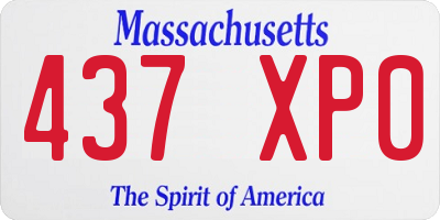 MA license plate 437XP0