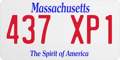 MA license plate 437XP1