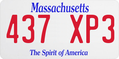MA license plate 437XP3