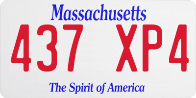 MA license plate 437XP4