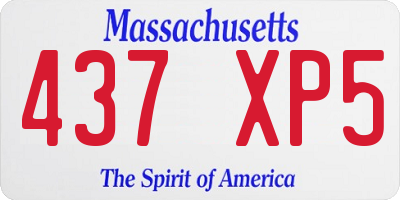 MA license plate 437XP5