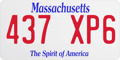 MA license plate 437XP6