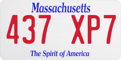 MA license plate 437XP7