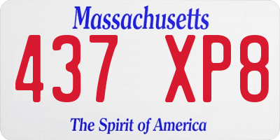 MA license plate 437XP8