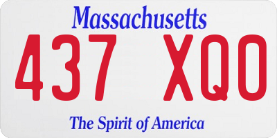 MA license plate 437XQ0