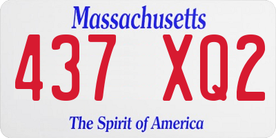 MA license plate 437XQ2