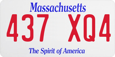 MA license plate 437XQ4