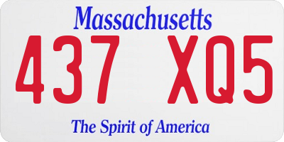 MA license plate 437XQ5