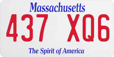 MA license plate 437XQ6