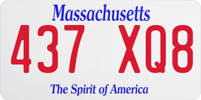 MA license plate 437XQ8