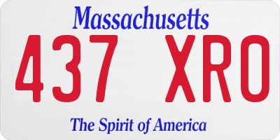 MA license plate 437XR0