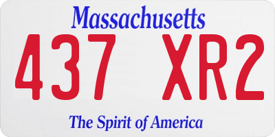 MA license plate 437XR2