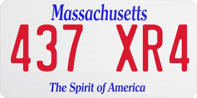 MA license plate 437XR4