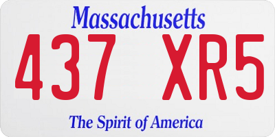 MA license plate 437XR5