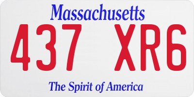 MA license plate 437XR6
