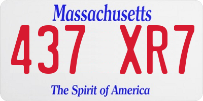MA license plate 437XR7
