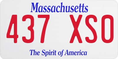 MA license plate 437XS0