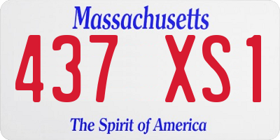MA license plate 437XS1
