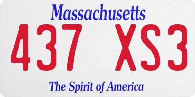 MA license plate 437XS3