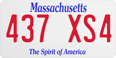 MA license plate 437XS4