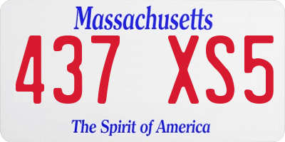 MA license plate 437XS5