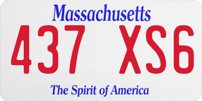 MA license plate 437XS6