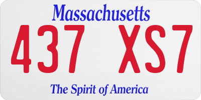 MA license plate 437XS7