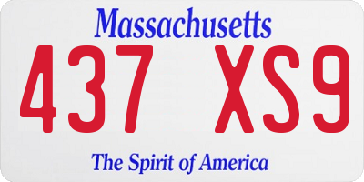 MA license plate 437XS9