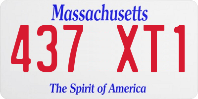 MA license plate 437XT1