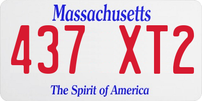 MA license plate 437XT2