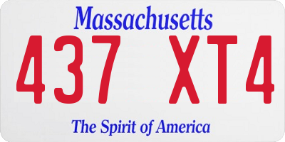 MA license plate 437XT4