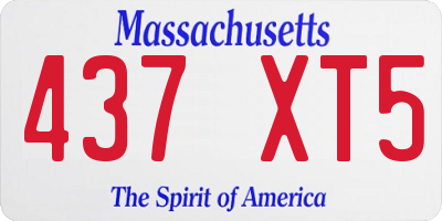 MA license plate 437XT5