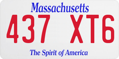 MA license plate 437XT6