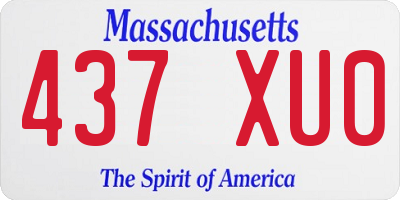 MA license plate 437XU0