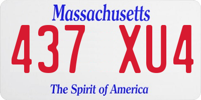 MA license plate 437XU4