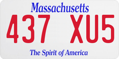 MA license plate 437XU5