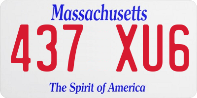 MA license plate 437XU6