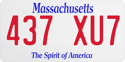 MA license plate 437XU7