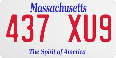 MA license plate 437XU9
