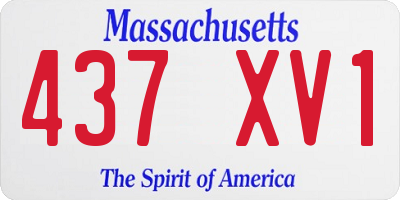 MA license plate 437XV1