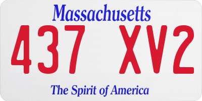 MA license plate 437XV2