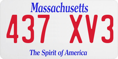 MA license plate 437XV3