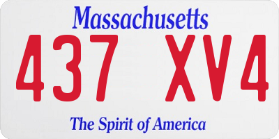 MA license plate 437XV4