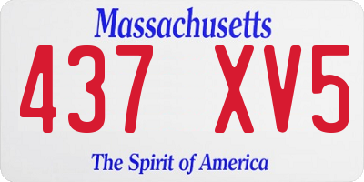 MA license plate 437XV5