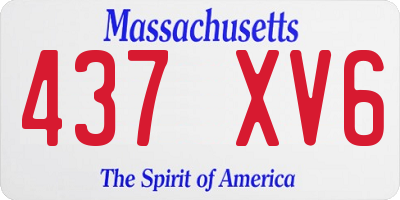 MA license plate 437XV6