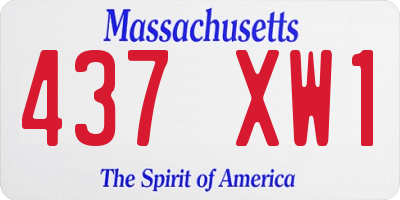 MA license plate 437XW1